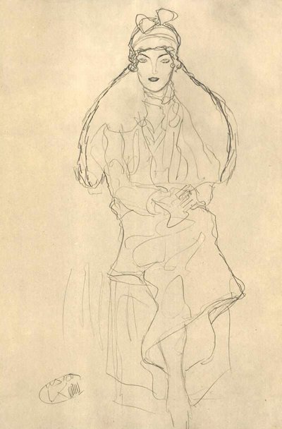 Seated Woman from the Front by Gustav Klimt